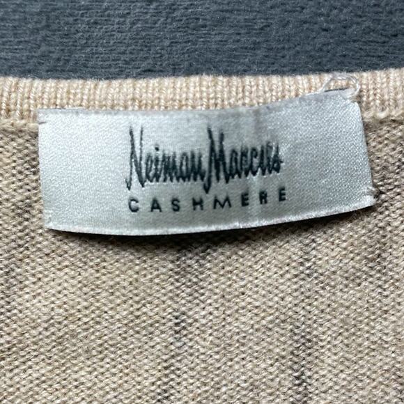 Neiman Marcus 100% Cashmere Tiger Stripe Animal Print V-Neck Sweater - MENDED - Picture 3 of 8